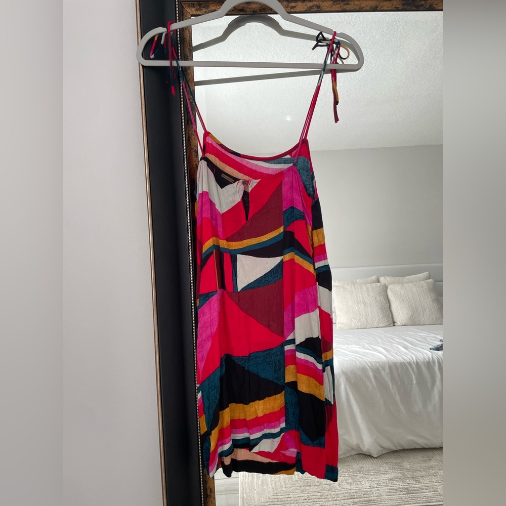 Billabong Multicolor Geometric Tie Strap Mini Dress XS - Picture 3 of 4